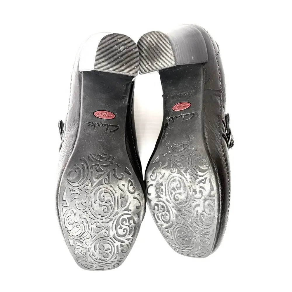 Clarks Artisan Shoes black leather Active Air comfort bootie slip in Women’s 6.5